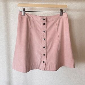 Abercrombie Dusty Pink Faux Suede Button-Front Skirt, SIZE 6